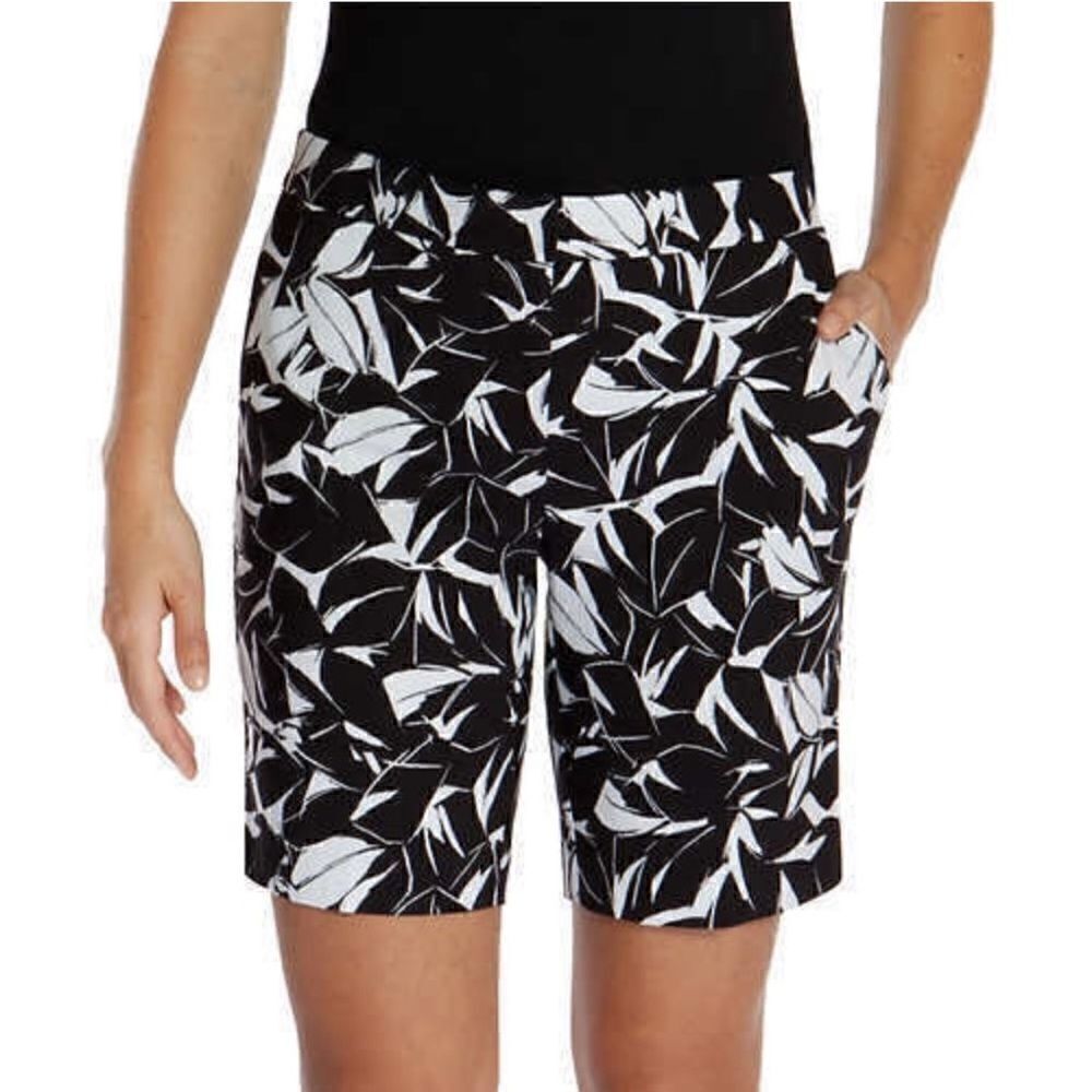 Mario Serrani Italy Black & White Print Bermuda Shorts || SZ 2